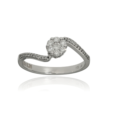 Fehér arany gyűrű 52-es méret (B21870)